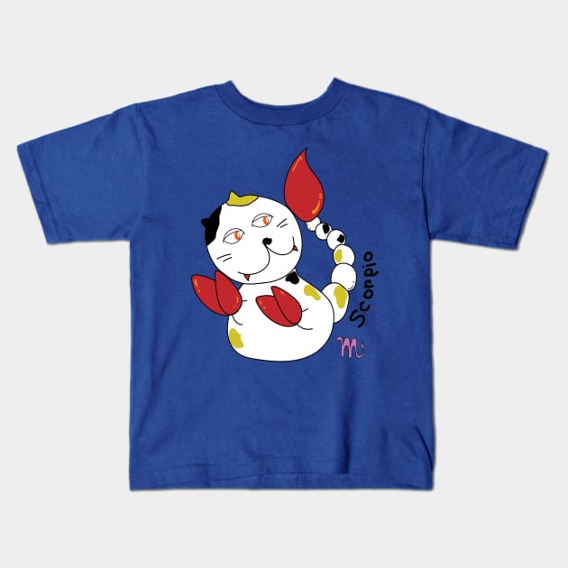 Scorpio zodiac funny cat Kids T-Shirt by BonusSingh